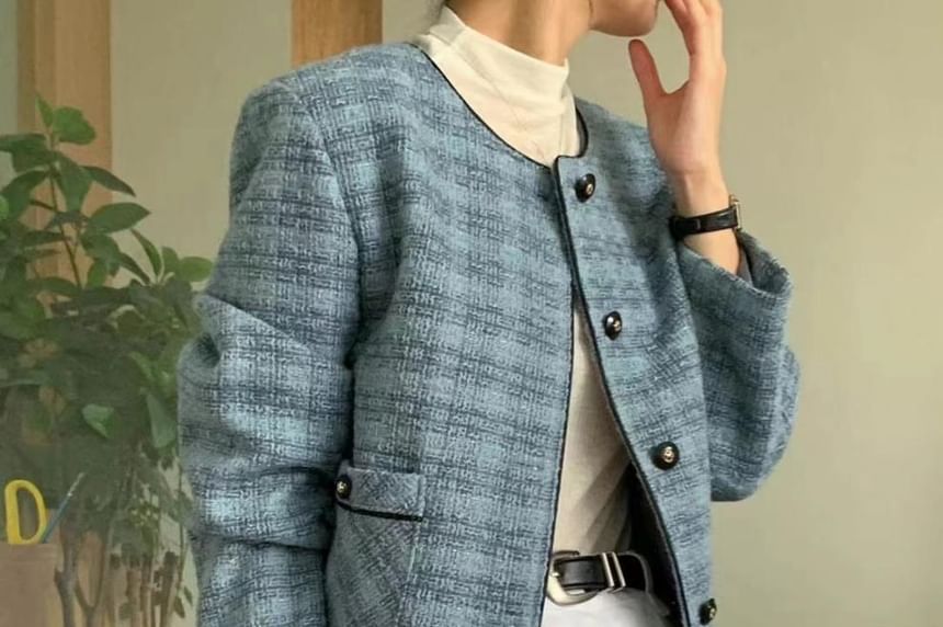 Tweed Button-Up Jacket