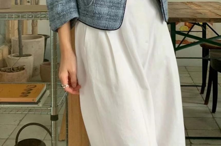 Tweed Button-Up Jacket