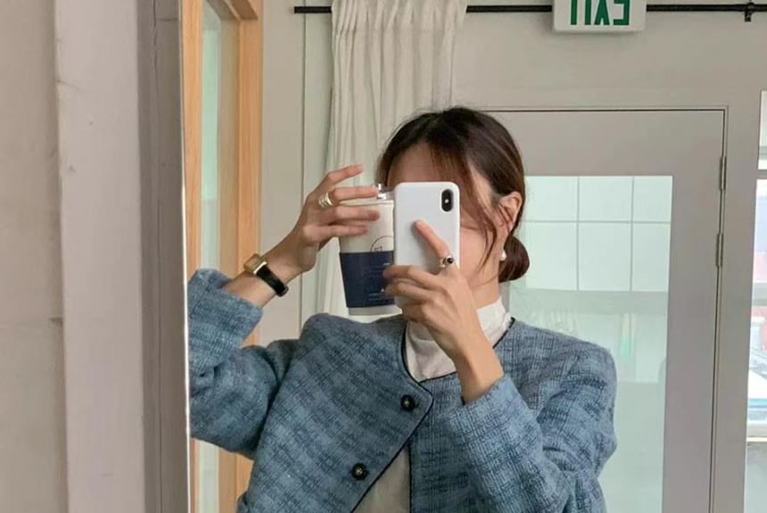 Tweed Button-Up Jacket