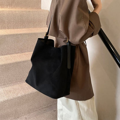 Faux Suede Bucket Bag