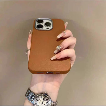 Plain Faux Leather Phone Case