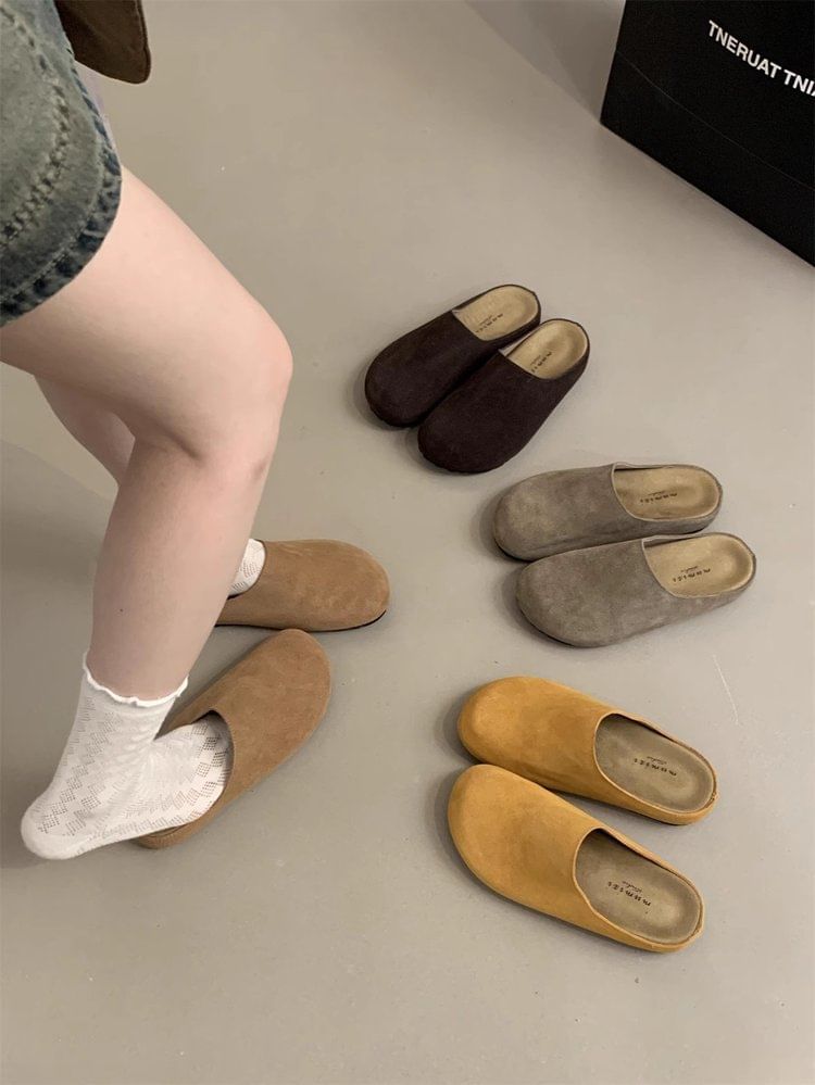Mules Plain Faux Suede