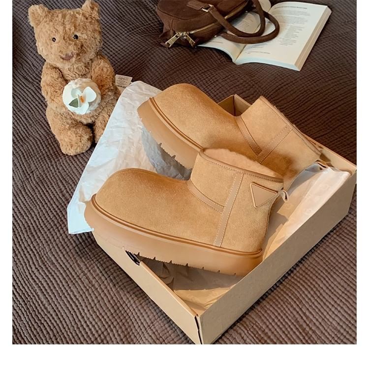 Platform Plain Short Snow Boots