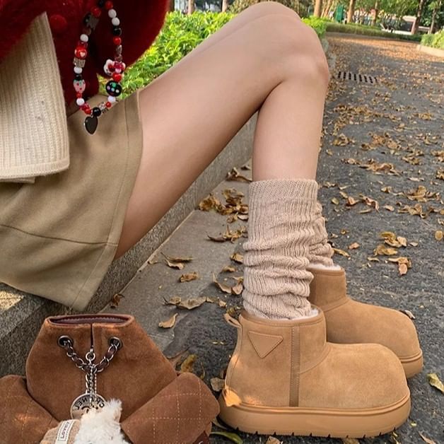 Platform Plain Short Snow Boots