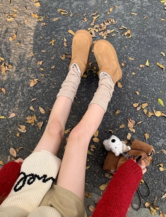 Platform Plain Short Snow Boots