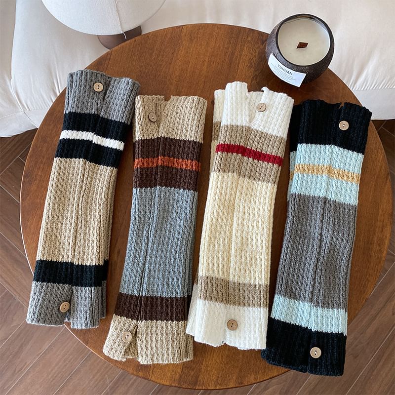 Color Block Cable Knit Leg Warmers