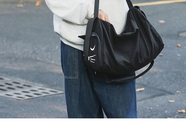 Print Cat Nylon Bag Messenger