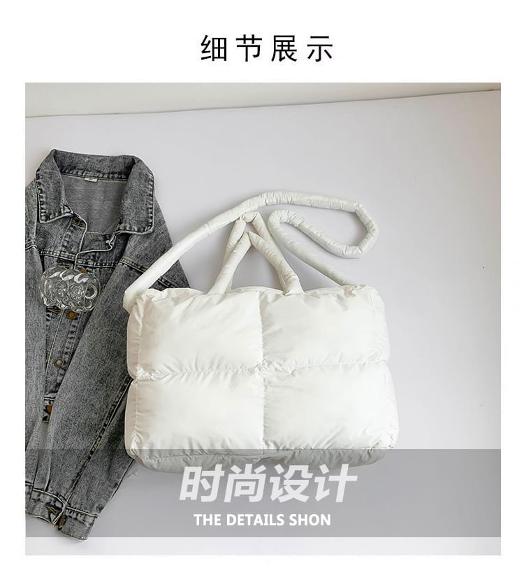 Crossbody Tote Bag Plain Puffer