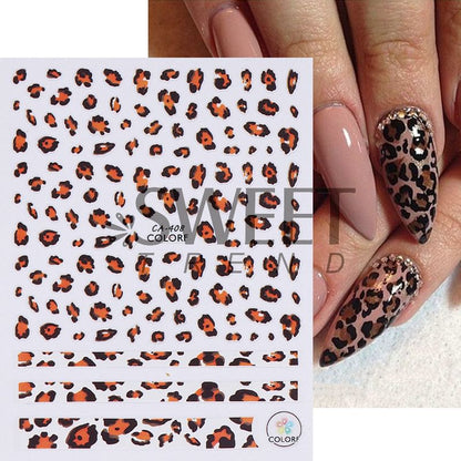 Leopard Print Nail Art Stickers (Various Designs)