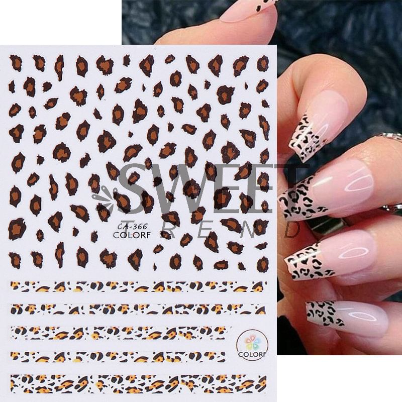 Leopard Print Nail Art Stickers (Various Designs)