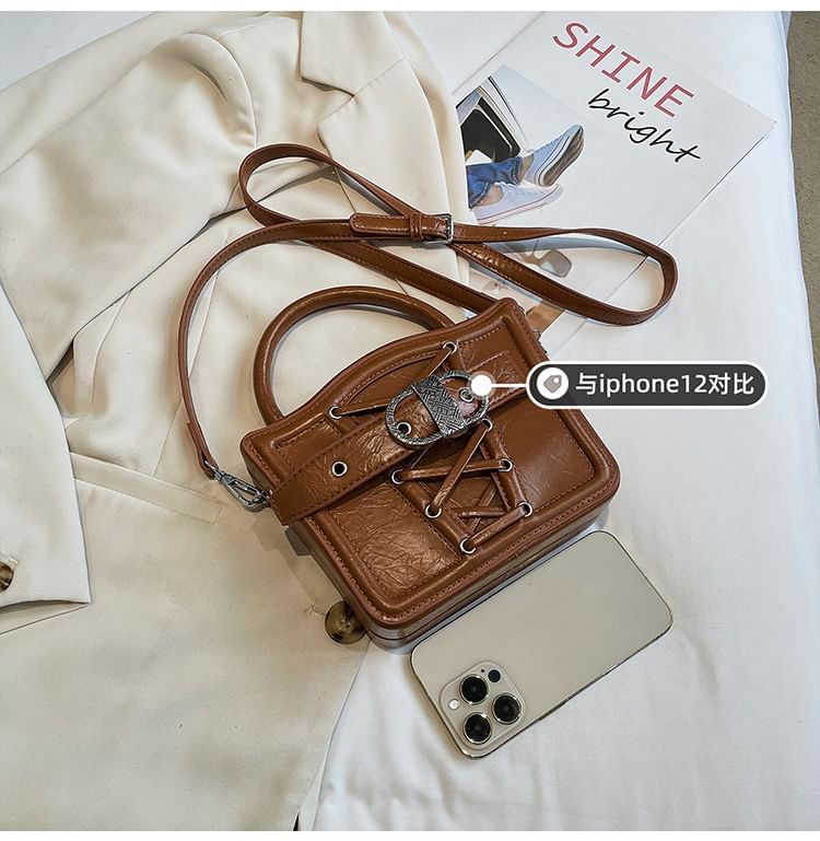 Lace-Up Buckled Crossbody Bag