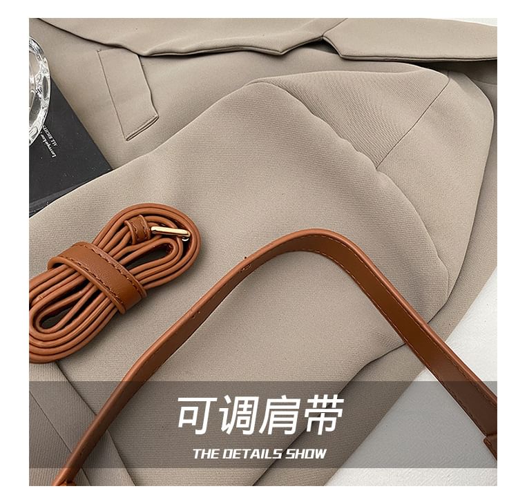 Crossbody Quilted Leather Bag Faux