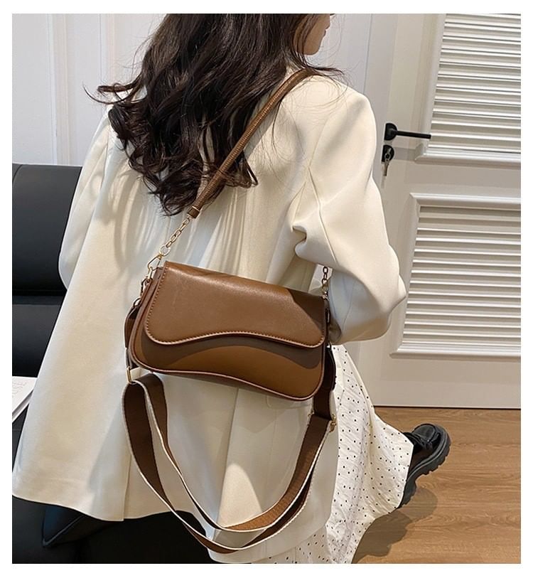 Faux Bag Leather Shoulder Asymmetrical