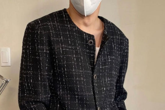 Unisex Check Tweed Jacket