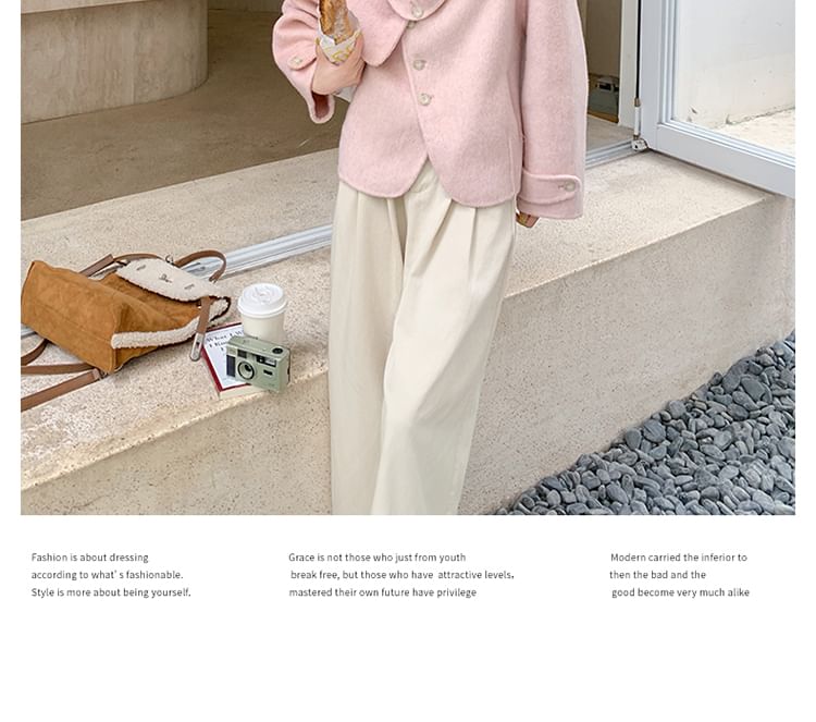 Turtleneck Asymmetrical Button-Up Blazer