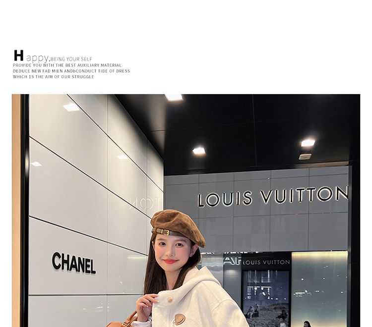 Hooded Toggle Plain Long Coat