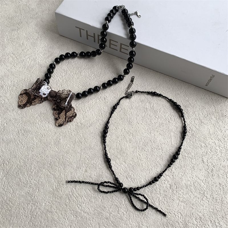 Choker Beaded Bow