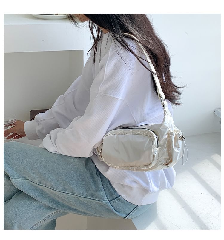 Plain Shoulder Bag Drawstring