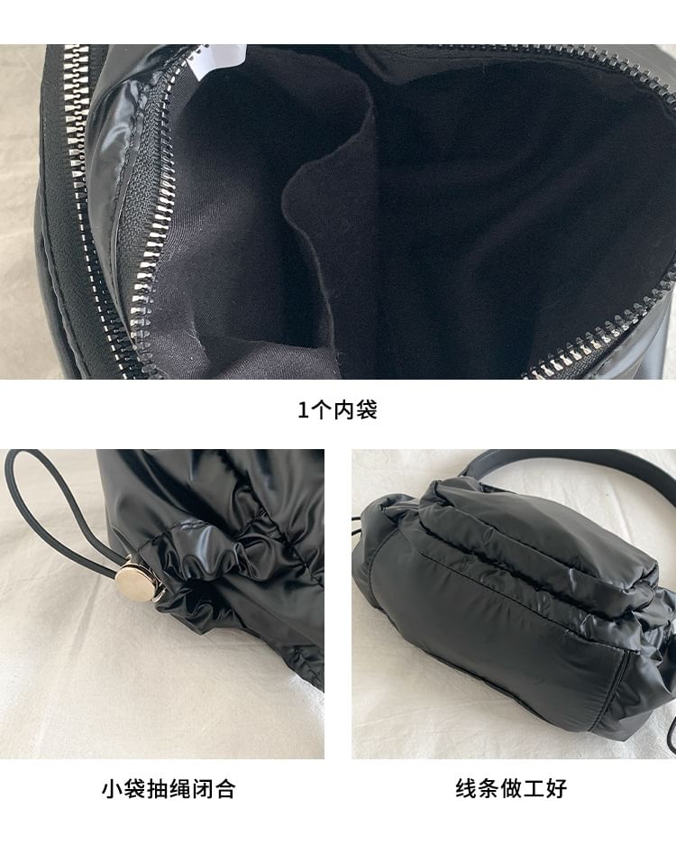 Plain Shoulder Bag Drawstring