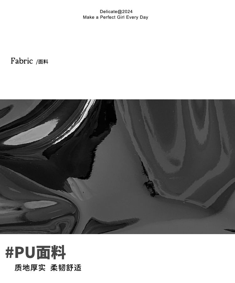 Tote Faux Bag Plain Leather