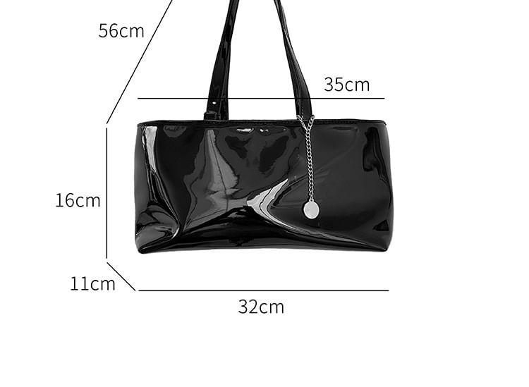 Tote Faux Bag Plain Leather