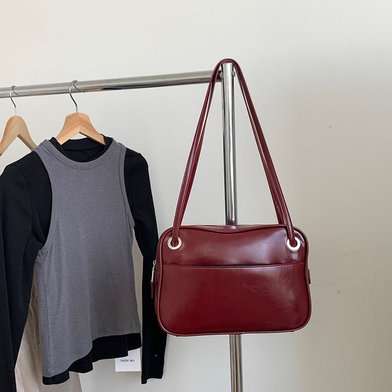 Tote Leather Faux Bag Plain