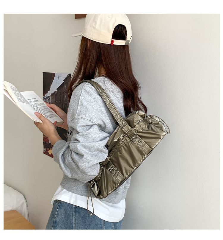 Drawstring Plain Shoulder Bag