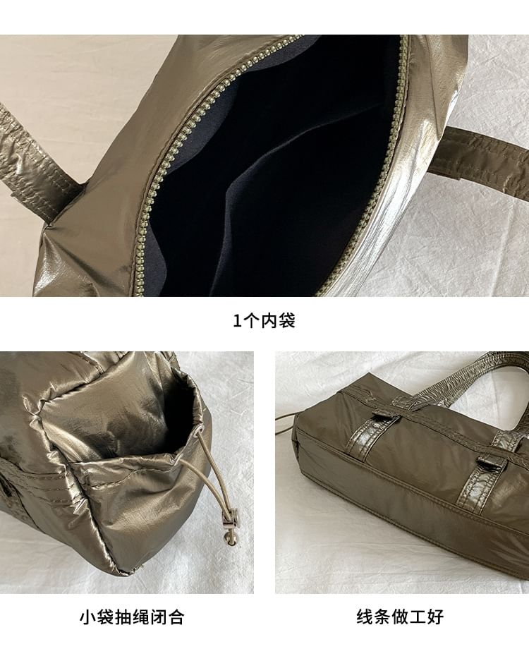 Drawstring Plain Shoulder Bag