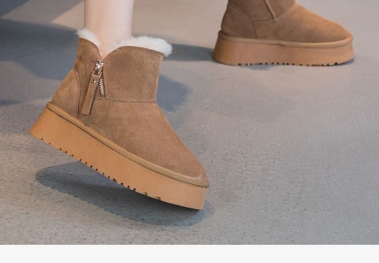 Fleece-Lined Snow Boots