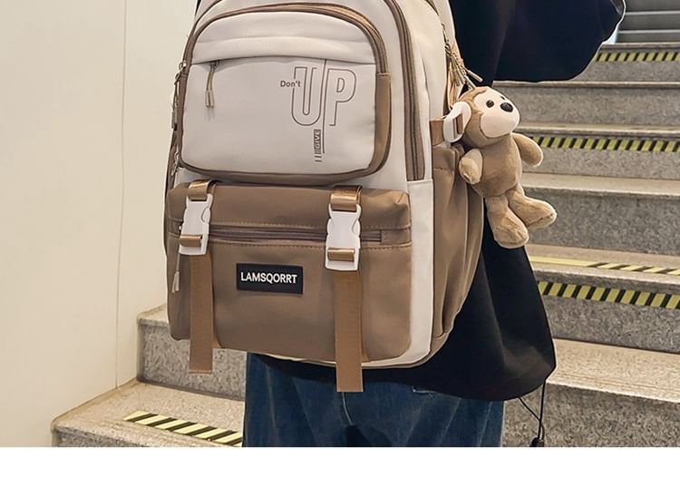 Charm Set Bag / Lettering Backpack Buckled Nylon