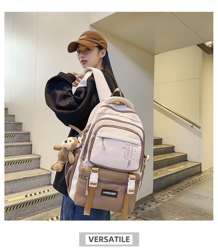 Charm Set Bag / Lettering Backpack Buckled Nylon