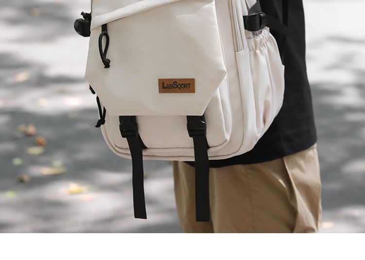 Nylon Applique Backpack Buckled Lettering