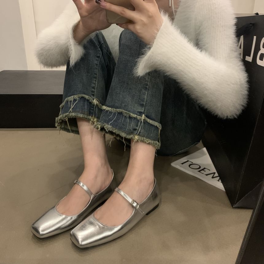 Square Flats Mary Jane Toe