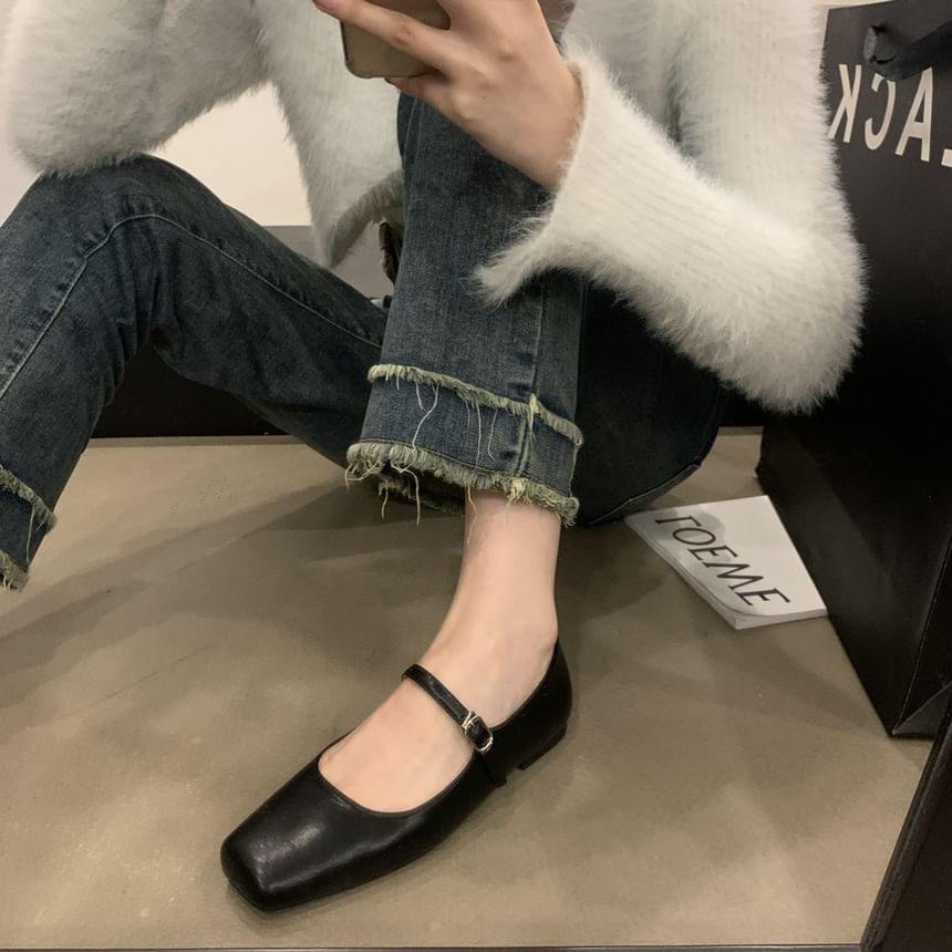 Square Flats Mary Jane Toe