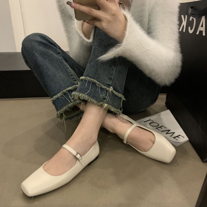 Square Flats Mary Jane Toe