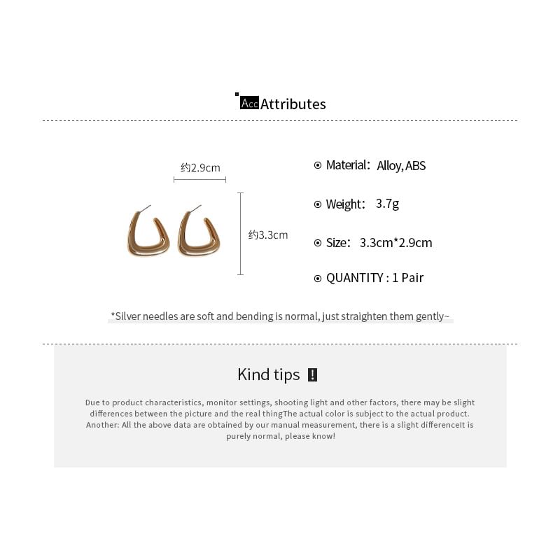 Hoop Earring Alloy Geometric