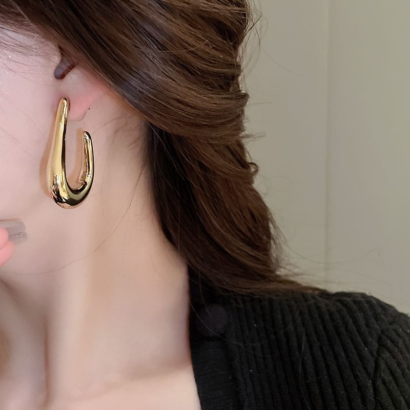Hoop Earring Alloy Geometric