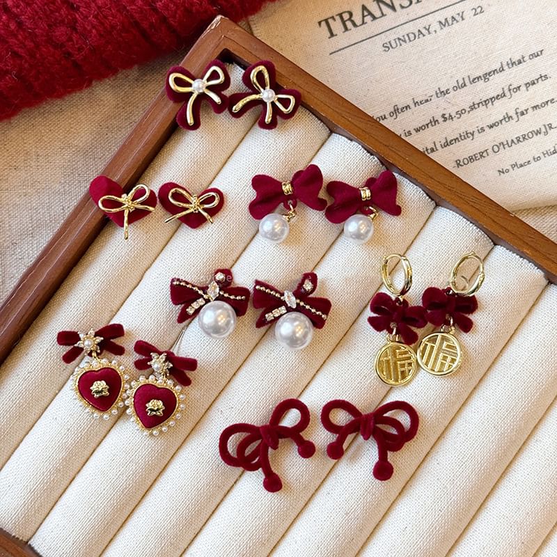 Earring Stud Designs) Dangle / (Various Drop Bow