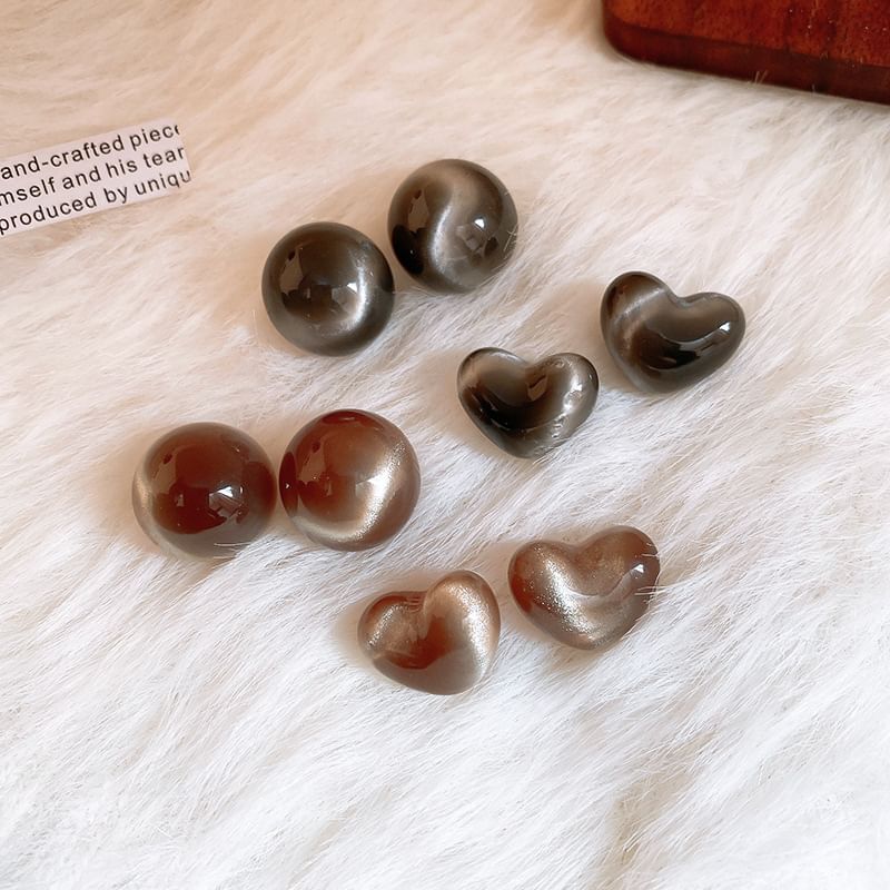 Alloy Earring Stud Bead / Heart