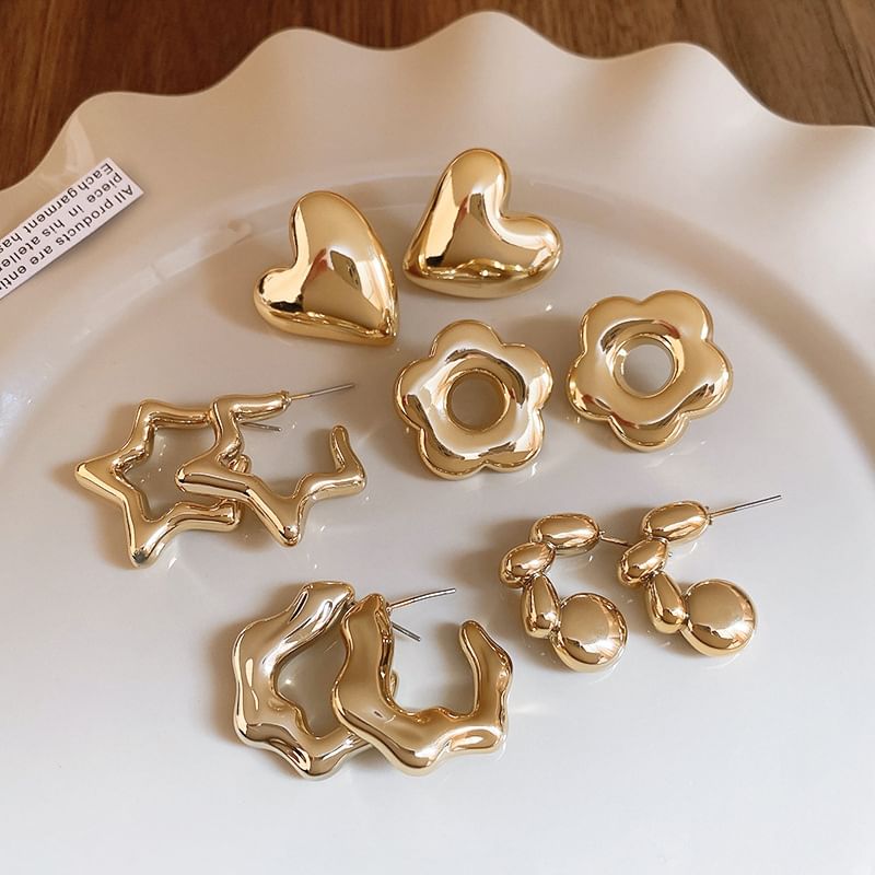 / Hoop Stud Alloy Earring