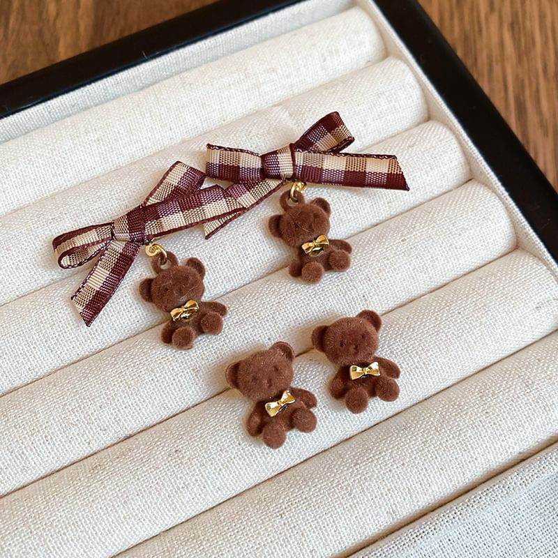 Earring Bow / Drop Stud Bear