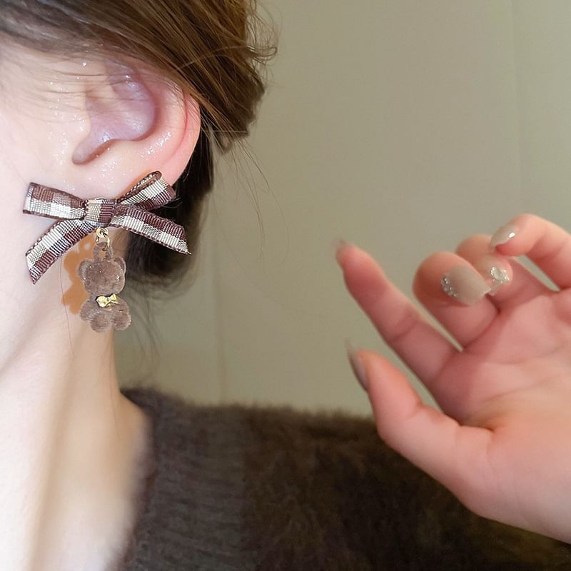 Earring Bow / Drop Stud Bear