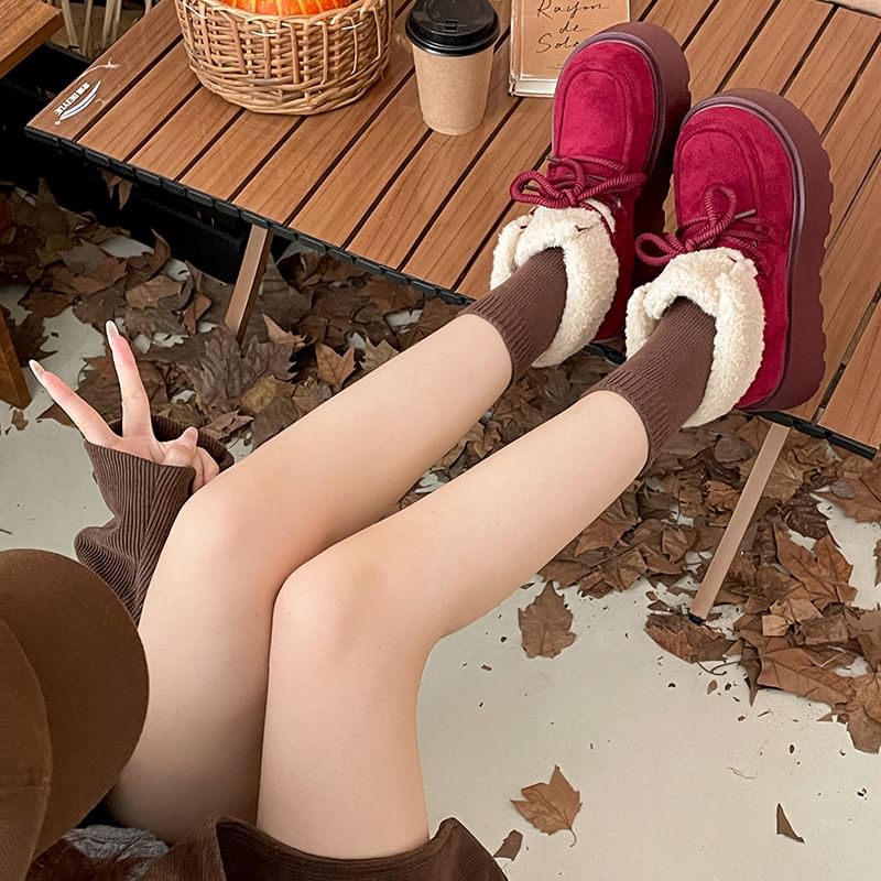 Platform Lace-Up Short Snow Boots