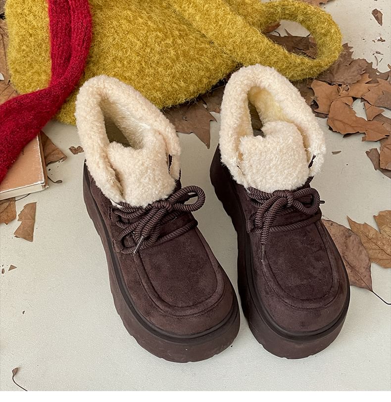 Platform Lace-Up Short Snow Boots