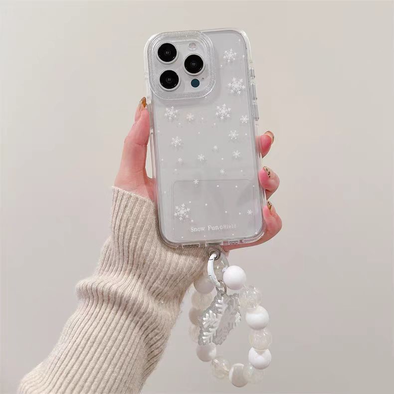 / Snowflake Decoration Adhesive Case Phone Strap Set