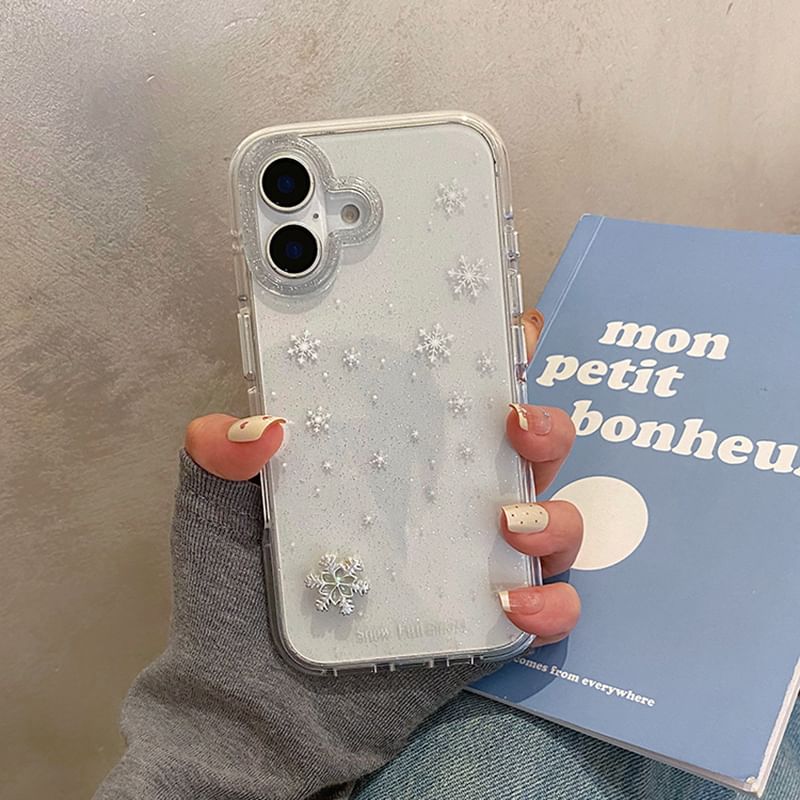 / Snowflake Decoration Adhesive Case Phone Strap Set