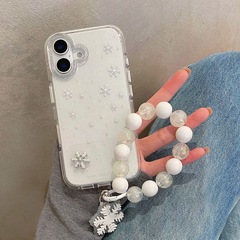 / Snowflake Decoration Adhesive Case Phone Strap Set