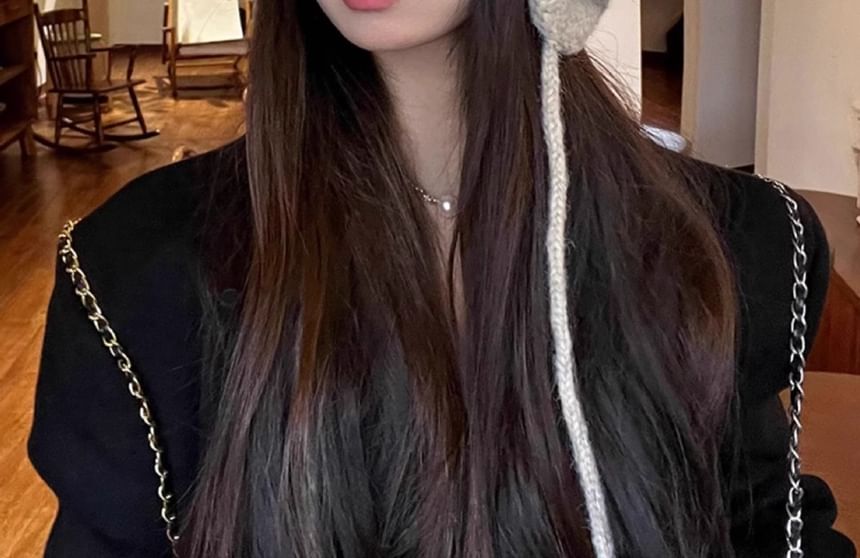 Pom Trapper Knit Hat