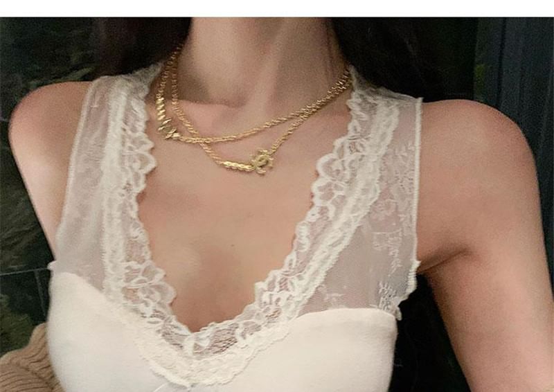 Lace Panel Sleeveless Tank