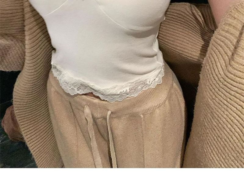 Lace Panel Sleeveless Tank